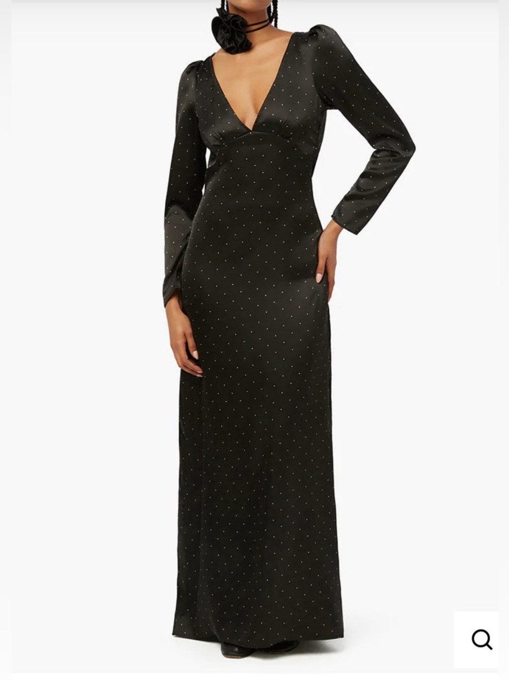 WeWoreWhat Cowl Back Mini Polka Dot Black Long Sleeve Maxi Dress Size 0 NWT